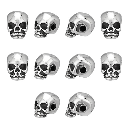 10 шт. 304 бусины из нержавеющей стали, череп