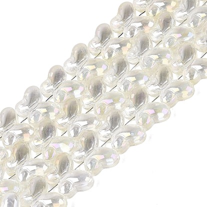 Baking Paint Electroplate Transparent Glass Beads Strands, Butterfly, AB Color Plated
