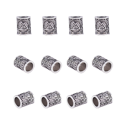 Alloy Bead, Large Hole Beads, Column with Triangle