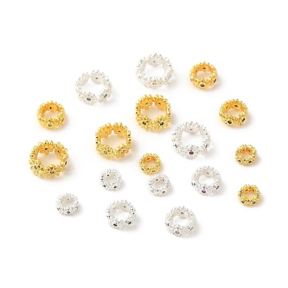 Стойки обшивки латунные бусины, с кубического циркония, долговечный, без свинца и без кадмия, кольца с цветком