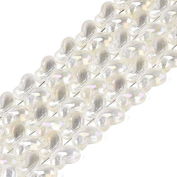 Baking Paint Electroplate Transparent Glass Beads Strands, Butterfly, AB Color Plated