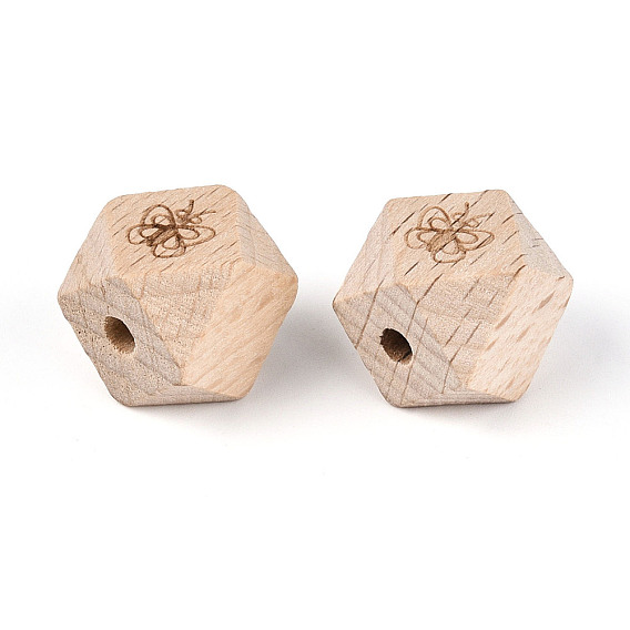 Бусины из букового дерева с лазерной гравировкой, звезды вырезать круглые бусы