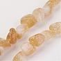 Natural Gemstone Nugget Citrine Bead Strands, 16~22x8~16x6~8mm, Hole: 1mm, about 21pcs/strand, 16 inch