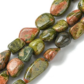 Natural Unakite Beads Strands, Nuggets, Tumbled Stone