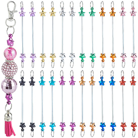 24Pcs 12 Colors Stainless Steel Beadable Keychain Bar for Jewelry Making DIY Crafts