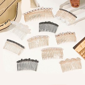 Alloy Hair Combs, with Imitation Plastic Pearl and Rhinestone