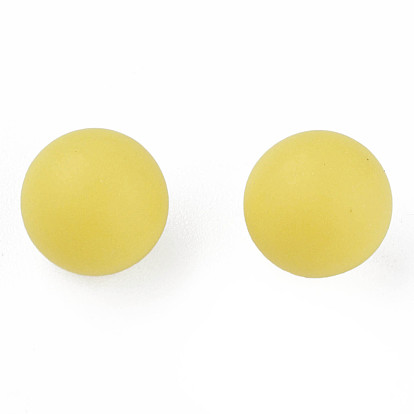 Opaque Acrylic Beads, Frosted, No Hole/Undrilled, Round