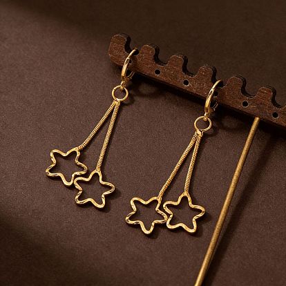 Серьги-кольца в форме звезды из сплава с кисточками для женщин
