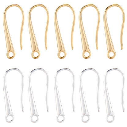 32 шт. 2 цвета латунные крючки для сережек, без кадмия и без свинца