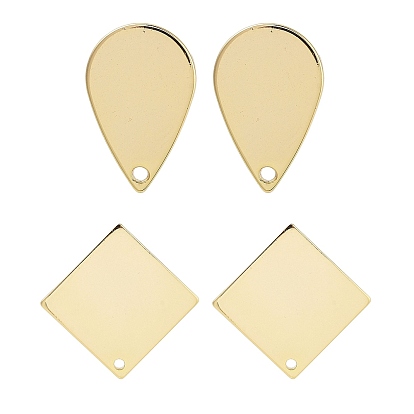 Латунные серьги, реальный 18 k позолоченный