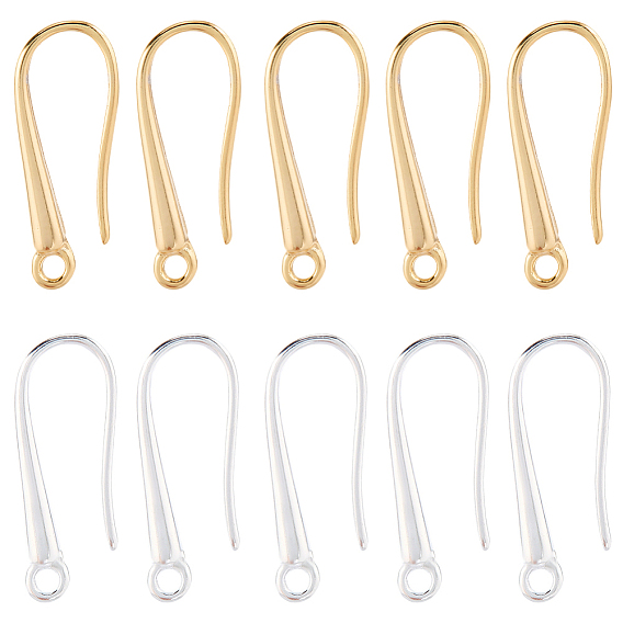 32 шт. 2 цвета латунные крючки для сережек, без кадмия и без свинца