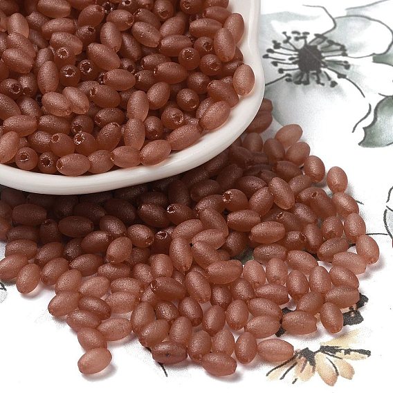 Стеклянные бусины прозрачных цветов, круглое отверстие, овальные