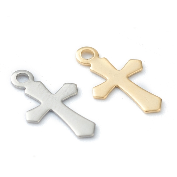 304 миниатюрные подвески-крестики из нержавеющей стали, лазерная резка