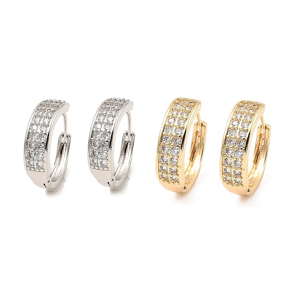 Латунные микро проложить серьги обруча кубического циркония, круглые