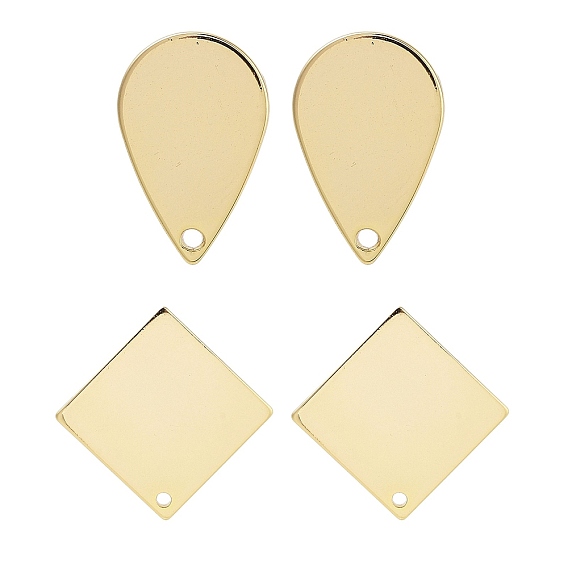 Латунные серьги, реальный 18 k позолоченный