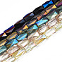 Electroplate Transparent Glass Beads Strands, Faceted, Column