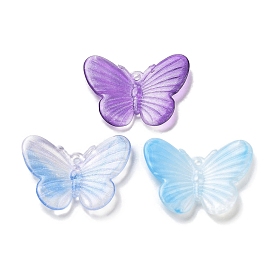 Transparent Acrylic Pendants, with Glitter, Butterfly