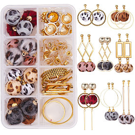 DIY Earring Making, with Handmade Cloth Fabric Covered Pendants, Brass Findings, Alloy Stud Earring Findings and 304 Stainless Steel Links & Pendants