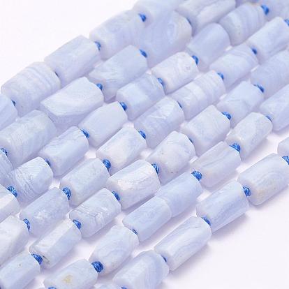 Natural Blue Lace Agate Beads Strands, Grade A, Column