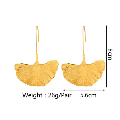 Shiny Maple Leaf Metal Pendant Earrings - Fashionable, Unique and High-end Ear Accessories