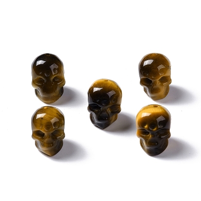 Natural Mixed Gemstone Beads, Skull, Mixed Dyed and Undyed