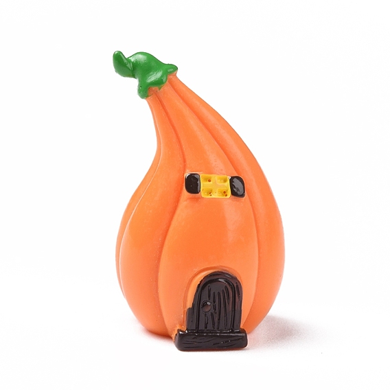 Autumn Theme Resin Display Decoration, for Home Decoration, Photographic Prop, Dollhouse Accessories, Pumpkin House