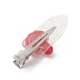 Mushroom/Pine Cone Opaque Resin Alligator Hair Clips, with Glitter Alloy & Plastic Clip, for Girls