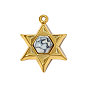 304 нержавеющая сталь с подвесками из драгоценных камней, звезда прелести Дэвида, ионное покрытие (ip), реальный 18 k позолоченный