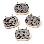 Natural Gemstone Pendants, with Edge Golden Plated and Iron Loops, Oval