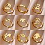 Anillos de acero inoxidable para mujer con personalidad e interés especial, dorado