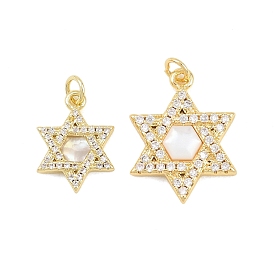 Латунные микропаве прозрачные подвески с фианитом, звезда прелести Дэвида, долговечный, стойки покрытие, без свинца и без кадмия