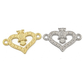 Ионное покрытие (ip) 304 настройки стразами разъема из нержавеющей стали, сердце с совой