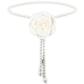 1шт 3д тканевые цветы пластиковые имитация жемчуга цепочка из бусин