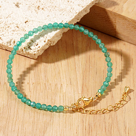 Pulseras de cuentas de aventurina verde natural para mujer