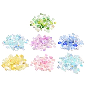 Luminous Resin Decoden Cabochons, Glow in the Dark Flower Mixed Shapes