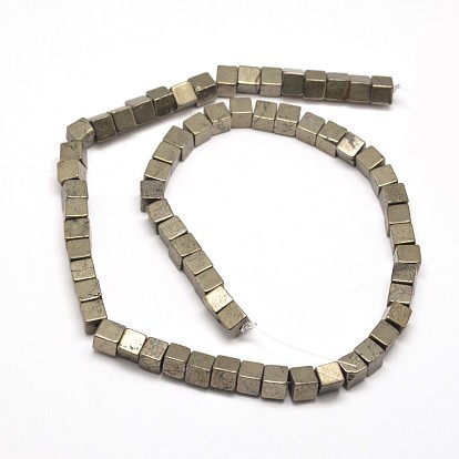 Cube Natural Pyrite Beads Strands