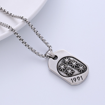 Панк-стиль 304 прямоугольные подвески из нержавеющей стали