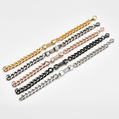 304 мужские браслеты-цепочки с кубинскими звеньями из нержавеющей стали, гантель