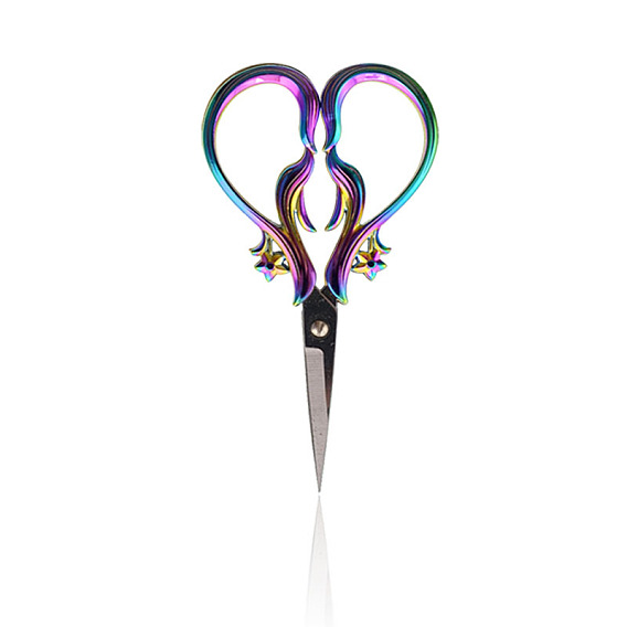 Retro orchid lace stainless steel scissors DYI handmade colored paper scissors wedding cutting