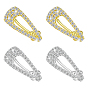 4 шт. 2 цветные латунные серьги-клипсы с микропаве из прозрачных кубических цирконий