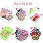 Cake Shape DIY 5D Diamond Painting Keychain, with Tray Plate, Drill Point Nails Tools, for Embroidery Arts Crafts