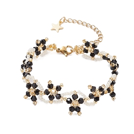 Стекло бисер браслеты, с 304 из нержавеющей стали Lobster Claw застежками