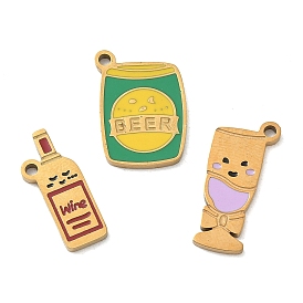 304 aus Stahl-Email-Anhänger, Trinkzauber, golden