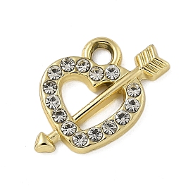 Alloy Rhinestone Pendants, UV Plated, Heart