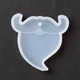 Christmas Theme DIY Santa Claus' Mustache Pendant Silicone Molds, Resin Casting Molds, for UV Resin & Epoxy Resin Jewelry Making