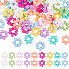 72 pcs 9 couleurs perles en plastique, pour création de la boucle d'oreille , fleur