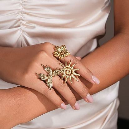 304 из нержавеющей стали манжеты кольца, солнце/бабочка/цветок