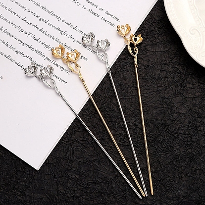 Alloy Hair Stick Findings, Flower