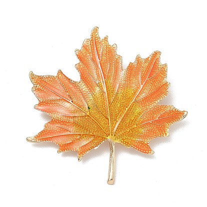Maple Leaf Enamel Pins, Alloy Lapel Pins for Backpack Clothes, Golden