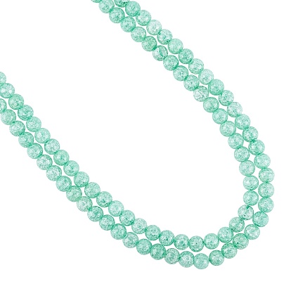 Synthetic Crackle Quartz Beads Strands, Round, Dyed